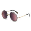 oly-57fdf85a59652da3c2931af33e7cd443 Wholesale lygon Shaped Diamond Trimmed Frameless Flower Wave Sunglasses Retro Sunglasses