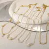 Wholesale PVD Coated 18K Gold Real Gold Plated Round Flower 304 Stainless Steel Fashion Waterproof Non Tarnish 304 Stainless Steel Lobster Trigger Clasp Closure Necklace