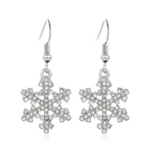 19. full diamond silver snowflake earrings