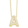 Wholesale Simple Style Shiny Letter Stainless Steel Copper 18k Gold Plated Zircon Pendant Necklace In Bulk