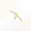 Wholesale 201 Stainless Steel Copper Inlay Letter Heart Shape Zircon Copper Bracelets