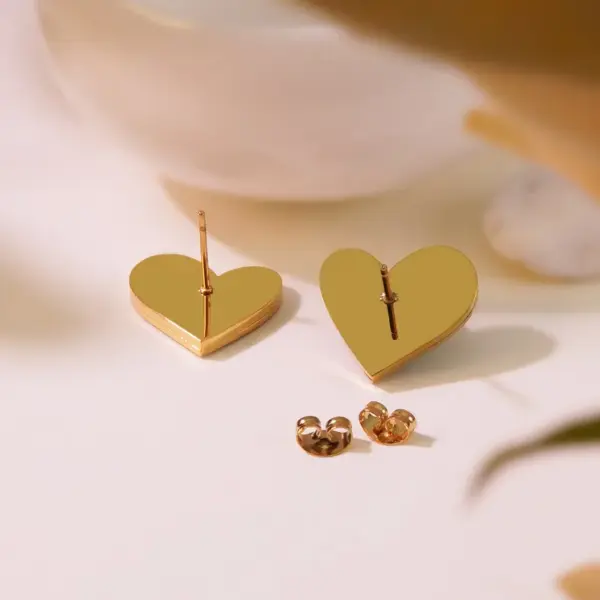 Wholesale 304 Stainless Steel Plastic Heart Shape Ion Plating (IP) Acrylic 18K Gold Plated Elegant Sweet Waterproof Non Tarnish Inlay White Gold Black Earrings Necklace Jewelry Set