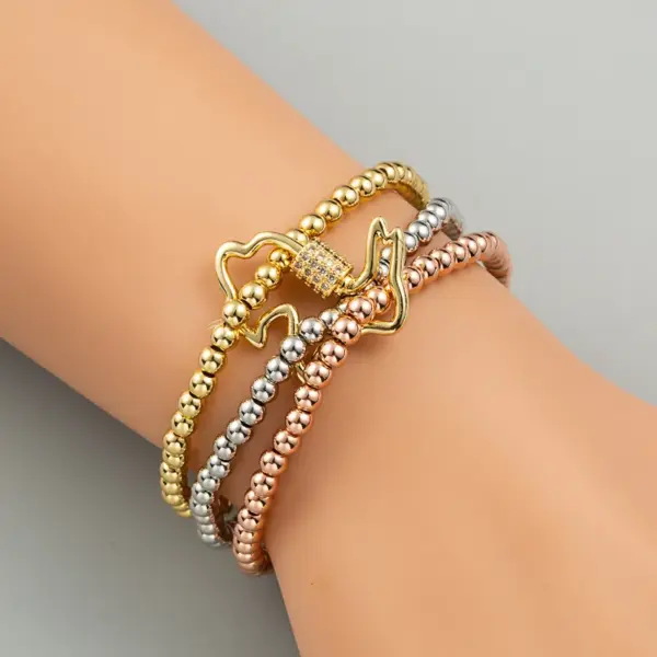 Wholesale Jewelry Fashion Geometric Copper Artificial Gemstones Diamond Bracelets