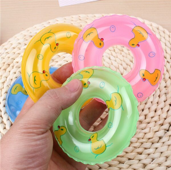 Wholesale Mini Swimming Ring for Children Playing in the Water and Bathing Toys Little Yellow Duck Accessories Milk Tea Shop Donut Small Swimming Ring