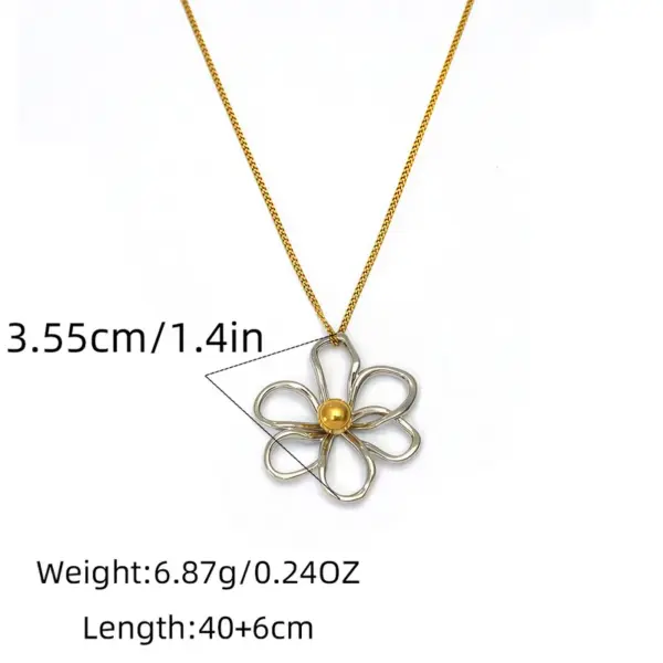 Wholesale Ion Plating (IP) Real Gold Plated 18K Flower 304 Stainless Steel Casual Simple Style Waterproof Non Tarnish Pendant Necklace