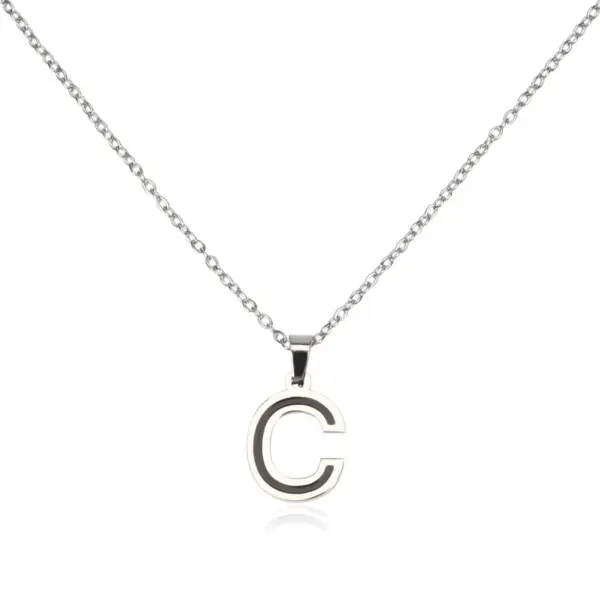 Wholesale 304 Stainless Steel Sweet Polishing Letter Pendant Necklace