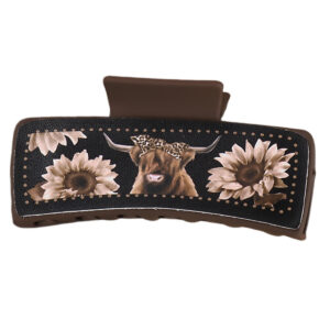 10-5 square PU leather yak chrysanthemum black skin deep coffee