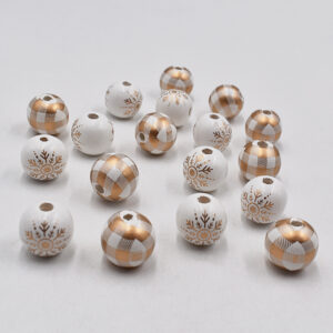 Wholesale Golden Thousand Bird Grid Wood Beads