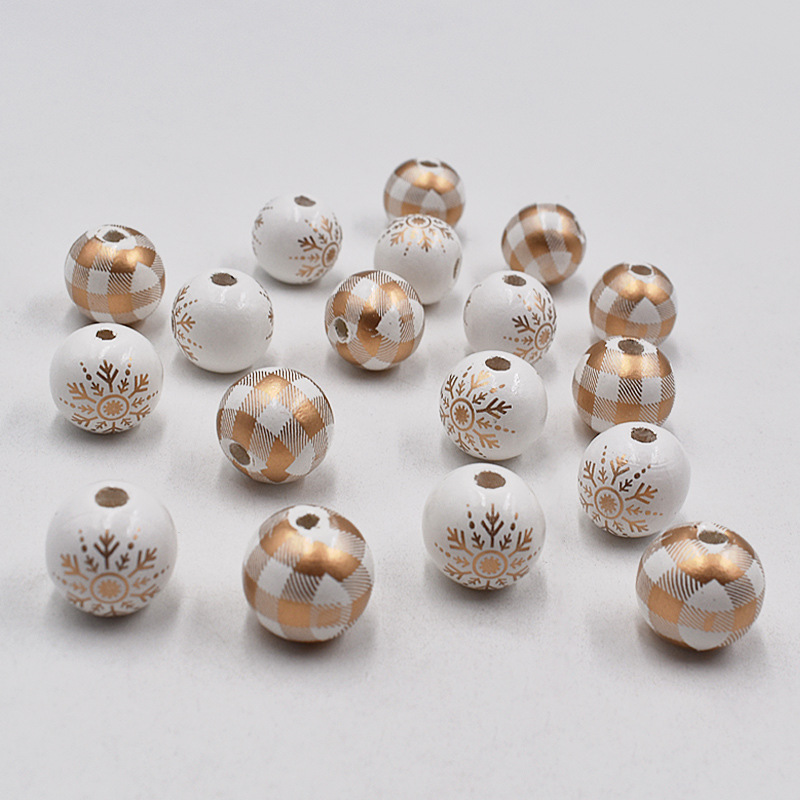 Wholesale Golden Thousand Bird Grid Wood Beads
