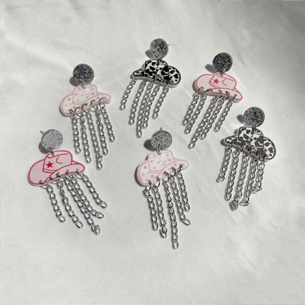 Wholesale Cowboy hat tassel earrings