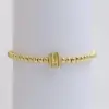 Wholesale Copper Beaded Plating Letter Bracelets