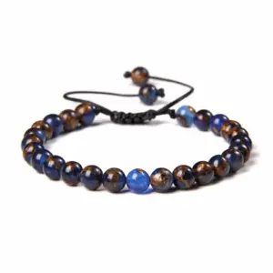 Blue Gold Ornamental Stone / 6mm (Stretchable)