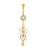 1 Piece Belly Rings Simple Style Classic Style Heart Shape 304 Stainless Steel Inlay Zircon Belly Rings