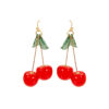Wholesale Cross-border Hot Selling Japanese and Korean Sweet Cute Fruit Cherry Cherry All-match High Earrings INS Creative Earrings