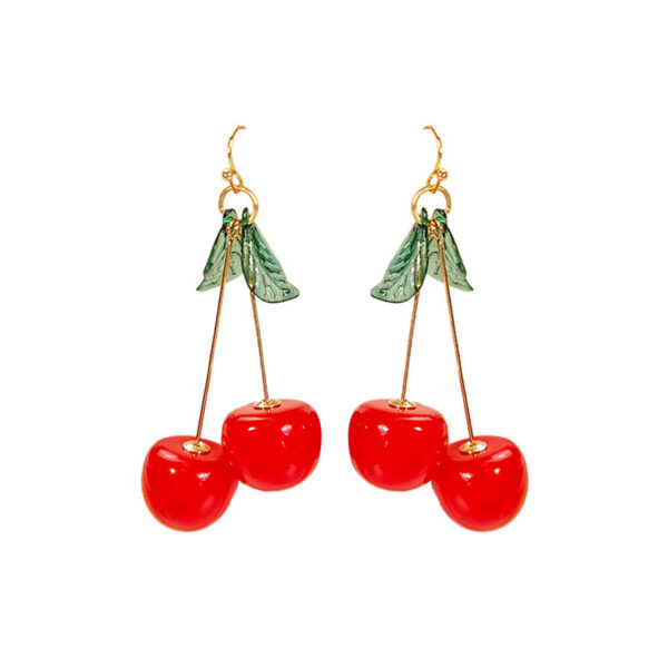 Wholesale Cross-border Hot Selling Japanese and Korean Sweet Cute Fruit Cherry Cherry All-match High Earrings INS Creative Earrings