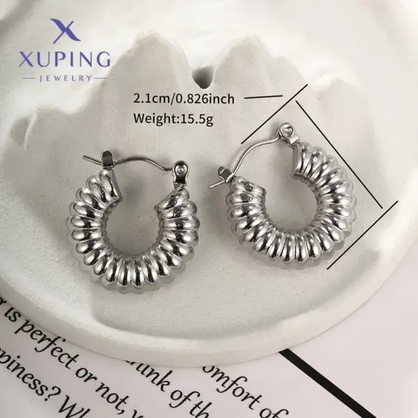 Wholesale 1 Pair Retro XUPING Simple Style Geometric Knot 304 Stainless Steel Earrings