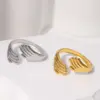 Wholesale Fashion Hug Palm Stainless Steel Open Ring 1 Piece