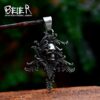 Wholesale beier new vintage stainless steel domineering skull pendant titanium steel punk style hip hop necklace jewelry