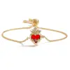 Wholesale Jewelry Vintage Style Classic Style Heart Shape Copper Zircon 18K Gold Plated Bracelets Box Chain