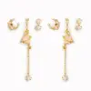 Wholesale Sweet Star Tassel Plating Brass Zircon Earrings