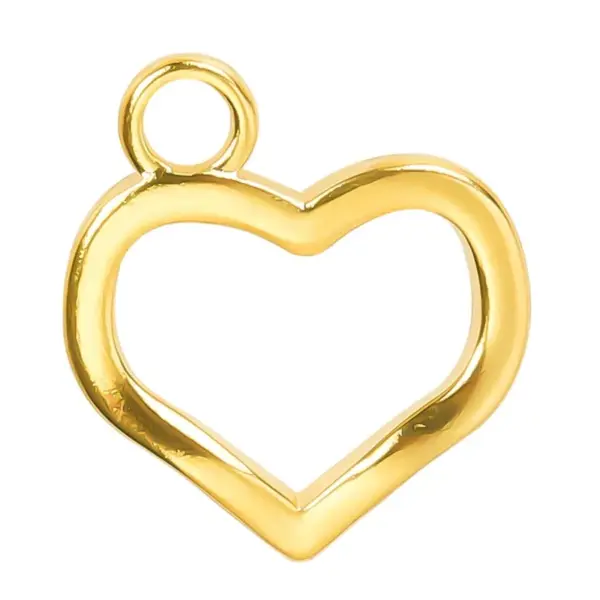 Ion Plating (IP) Real Gold Plated 18K Heart Shape 304 Stainless Steel Casual Sweet Waterproof Non Tarnish Charms Pendant Necklace