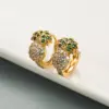 Fashion Pineapple Copper Artificial Gemstones Earrings