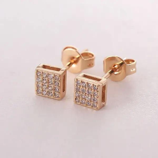 Wholesale 1 Pair Simple Style Round Plating Inlay Copper Zircon Gold Plated Ear Studs