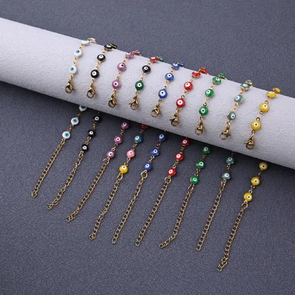 Wholesale Ethnic Style Classic Style Artistic Eye 304 Stainless Steel Gold Plated Bracelets In Bulk