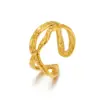 Wholesale PVD Coated Geometric 304 Stainless Steel Simple Style Waterproof Non Tarnish Open Ring