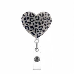 Silver leopard heart
