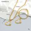304 Stainless Steel Heart Shape PVD Coated Stone-Free Real Gold Plated Casual Simple Style Classic Style Waterproof Non Tarnish Plating Cuban Link Chain Curb Chain Ball Chain Figaro Chain Gold Bracelets Necklace