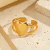 Wholesale Ion Plating (IP) 18K Gold Plated Heart Shape 304 Stainless Steel IG Style Cute Simple Style Waterproof Non Tarnish Open Rings