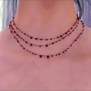 Three-layer Blood Drop Necklace