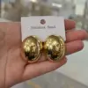 Wholesale 1 Pair Simple Style Classic Style Oval Plating 304 Stainless Steel Stainless Steel Earrings