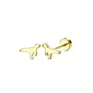 Gold / One Size / Dinosaur Stud Earrings