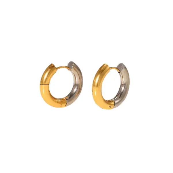 PVD Coated 18K Gold Real Gold Plated Round 201 Stainless Steel Fashion Waterproof Non Tarnish Earrings