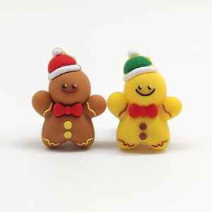 Christmas gingerbread man [ginger yellow] silicone beads (please contact us for other colors)