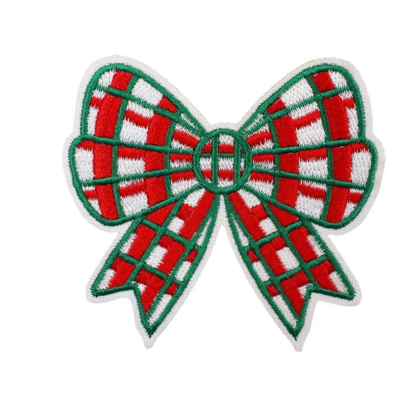 oly-58839d100f900dbdad75680f1d8f900b Wholesale Christmas bow-themed embroidered fabric patch with reindeer bow