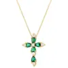 Wholesale Brass 18K Gold Plated Hip-Hop Luxurious Cool Style Cross Inlay Zircon Pendant Necklace