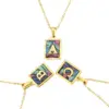 Wholesale Simple Style Letter Titanium Steel Copper 18K Gold Plated Necklace
