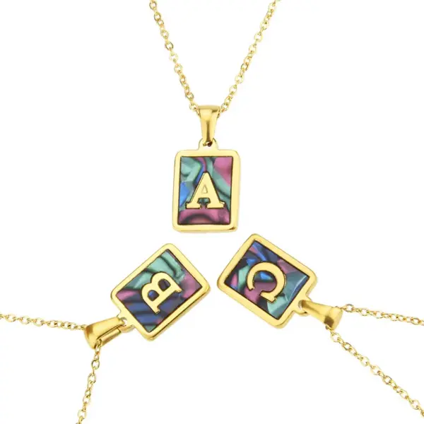 Wholesale Simple Style Letter Titanium Steel Copper 18K Gold Plated Necklace