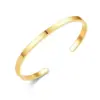 Wholesale Real Gold Plated 201 Stainless Steel PVD Coated Solid Color Waterproof Non Tarnish Simple Style Bangle For Women'S