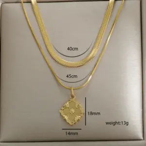 Double-Layer Four-Leaf Flower / Gold