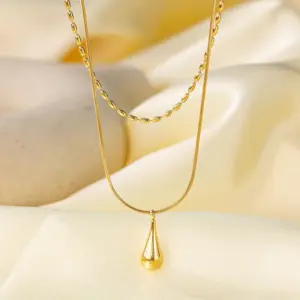 Double Layer Long Water Drops / Gold
