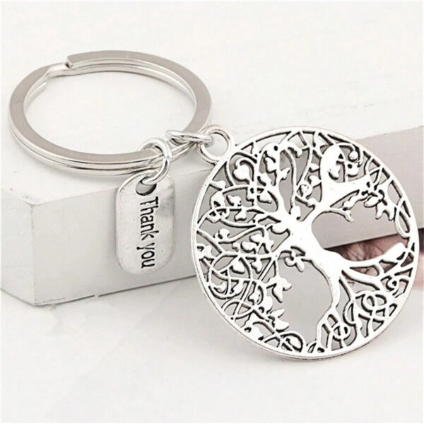 Wholesale Fashion vintage life tree thankyou pendant keychain gift handmade party souvenir jewelry