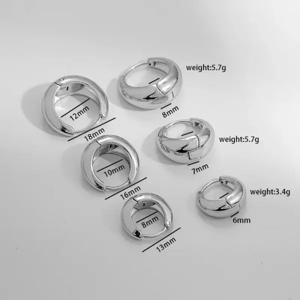 Wholesale 1 Pair Simple Style U Shape Plating 304 Stainless Steel Hoop Earrings