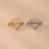 1 Piece 316L Stainless Steel Copper Zircon Nipple Rings & Studs Heart Shape Wings Waterproof Non Tarnish Surgical Steel Women'S