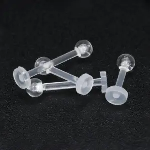 Transparent Round Head Lip Stud / 1.2x6x3mm