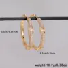 1 Pair Hip-Hop Luxurious Shiny Double Ring Inlay Copper Zircon 18K Gold Plated Earrings