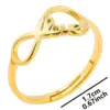 Wholesale PVD Coated Real Gold Plated 18K Gold Letter 304 Stainless Steel Streetwear Waterproof Non Tarnish Open Ring